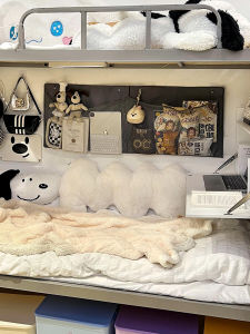 Student Dormitory Bedside Storage Bag Mosquito Net Inner Wall Hanging Bag Good Stuff Organizer Japanese Style Non-Woven Bag