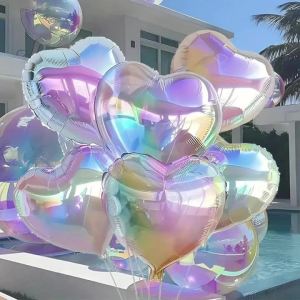 Bóng Bay Hình Trái Tim Nhũ Bạc 18 Inch 5 Quả Chất Liệu Giấy Bạc Hình Trái Tim Dùng Trang Trí Tiệc Chào Đón Em Bé Sinh Nhật Cưới Hỏi Ngày Lễ Tình Nhân