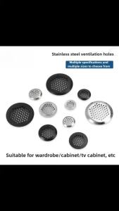 1 Chiếc Vòng Thép Không Gỉ Ống Dẫn Khí Thông Hơi Đường Kính 50mm Lưới Đen Louver Cho Tủ Lỗ Cắm Tủ Quần Áo Lưới Tản Nhiệt