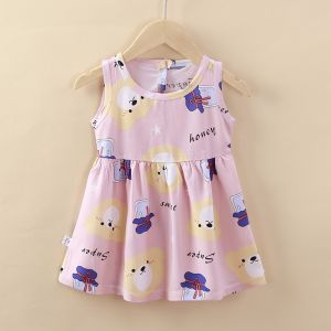 Váy Công Chúa Bằng Lụa Cotton Mùa Hè Mới Cho Bé Gái Váy Vest Trẻ Em Quần Áo Trẻ Em Váy Xếp Ly Polyester Váy Cho Bé Gái