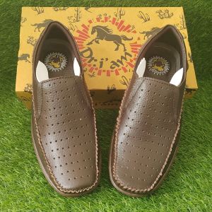 SEPATU CASUAL MOCCASIN KULIT PRIA -DR.IAM KR 02 COKLAT ( PRODUKSI SENDIRI )