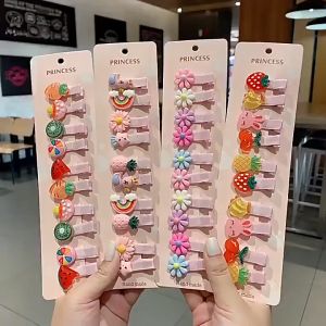 10 Pcs Korean Style Childrens Hair Clip Princess Cute Sweet Baby Clip Hair Accessories Hair Pin