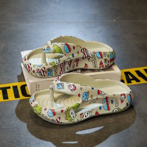 Trendy Brand Childrens Sandals Summer Anti-Slip Wear-Resistant Soft Bottom Thong Slippers Big Kids Outdoor Beach Shoes Boys