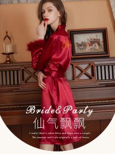 Bộ Đồ Ngủ Lông Vũ Cho Cô Dâu Mùa Xuân Hè Cho Phụ Nữ Bộ Đồ Ngủ Trang Điểm Đám Cưới Cho Cô Dâu Và Đám Đông