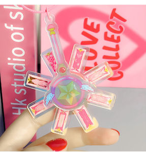 Phim hoạt hình cô gái có thể thay đổi Sakura xoay Laser ma thuật móc gắn chìa khóa Acrylic Túi mặt móc khóa xe hơi