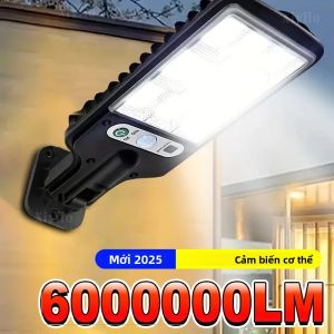MỚI NHẤT 6000000LM Đèn LED Năng Lượng Mặt Trời Ngoài Trời Với Cảm Biến Chuyển Động Đèn Sân Vườn Năng Lượng Mặt Trời Mạnh Mẽ Đèn Lồng Sân Phố Phong Cách Hiện Đại ABS IP65