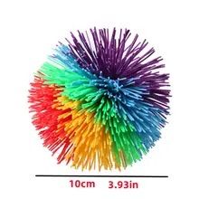 Childrens colored rubber line ball toy pressure resistant soft and elastic ball sensory irritability fun rubber toy