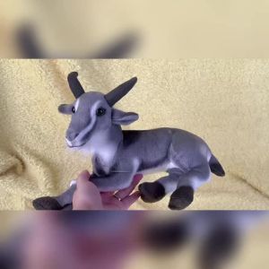 30cm Simulation Antelope Plush Toy Lifelike Gazelle Plush Doll Soft Stuffed Plush Animal Toy Gray Goat Doll Home Room Decoration