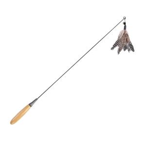 Pet Toy Cat Dog Teaser Toy Self Entertaining Boredom Buster Steel Wire Feather Replacement Head Chew Resistant Kitten Supplies