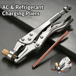 Refrigerant Recovery Pliers Air Conditioner Hose Locking Clamp Copper Pipe Crimper Tool HVAC Repair Crimping Pliers