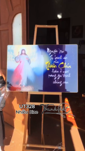 Tranh Công Giáo trang trí tranh chúa Giê su thiên chúa tỏa sáng tranh ảnh đức mẹ Maria gia đình nhà thánh tráng gương treo tường UT328