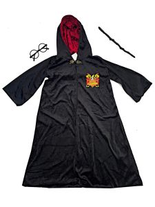 Halloween Trẻ Em Magic Áo Choàng Trang Phục Bộ Bé Trai Ảo Thuật Gia Áo Trùm Đầu Màu Đen Trang Phục Hóa Trang Cho Tiệc Sinh Nhật Hiệu Suất