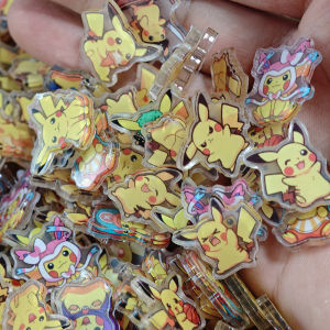 Bandai | 50pcs/set Cartoon Pokemon Resin DIY Accessories Cute Pikachu Laminating Acrylic Cream Glue Phone Case Pocket Monsters Patch