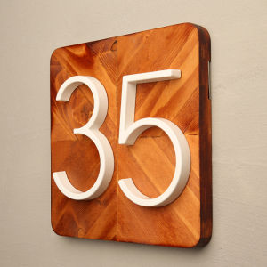 Huisnummer Số Nhà Hiện Đại Nổi Màu Trắng 125Mm Cửa Số Địa Chỉ Nhà Cho Biển Hiệu Ngoài Trời Kỹ Thuật Số Nhà 5 In. #0-9