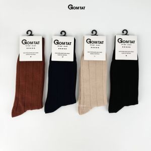 Tất nam đi giày tây mẫu gân chìm vớ nam công sở chất liệu cotton cao cấp thoáng mát êm chân - GOM-MIX09-1DOI