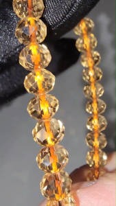 (SG Seller Ready Stocks) Champagne Yellow Quartz Multi Facet Bracelet 7mm+