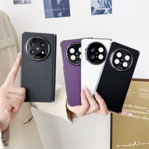 Hinge Case for OPPO Find N5 Electroplated Faux Leather Phone Case No Front Cover Design Precision Hole Protection for Camera Shockproof Cover