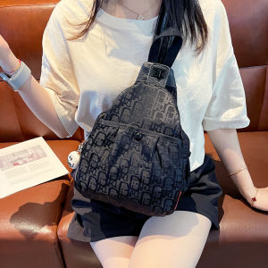 Casual Letter Pattern Crossbody Chest Bag Multi-Layer Outdoor Leisure Double Shoulder Bag High-End Design Small Niche Market