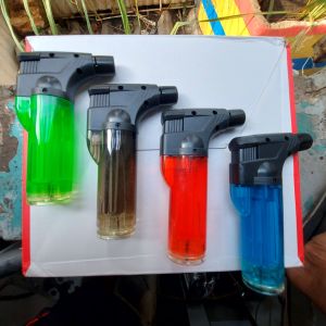 Bật lửa gas khò 1 tia .thân trong suốt .lửa mạnh chống gió mưa