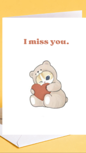 Mofusand I Miss You Card Cute Love Greeting Card Aesthetic Gift Cat Romance Heart Card