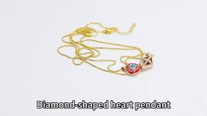 Anime Sugar Sugar Rune Trái Tim Mở Hình Kim Cương Vòng Cổ Dành Cho Các Cặp Đôi Chocolat Pierre Vani Mặt Dây Cosplay Phụ Kiện