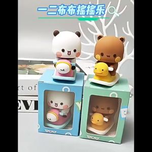 Cute Cartoon Shaking Bear Anime Figure Model Car Dashboard Ornaments Doll Decorations Toy Kids Gifts Car Accessories