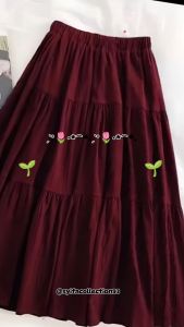 Rok Susun Bawahan Wanita Muslim Crinkle Skirt Korean Style Terbaru size M L XL XXL XXXL