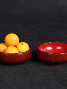 Creative Small round Chinese Style Dip Plate Wooden Dinnerware Matte Finish Pure Color Solid Wood Utensils for Dining Table