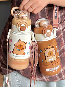 Portable Childrens Water Bottle Straw Insulated Stainless Steel 316 School Specialty Student Crossbody Beverage Container