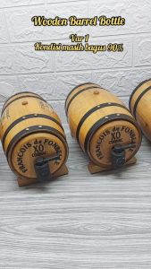 Cuci Gudang - Pajangan Wooden Barrel Bottle
