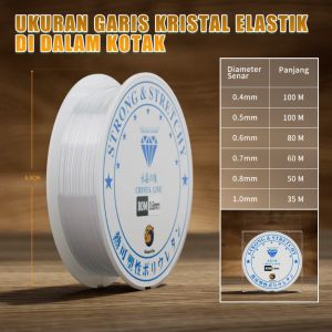 Benang Nilon Garis Transparan 0.4mm Benang Elastis 1.0mm Jepang Garis Perhiasan Garis Kalung Benang Buatan Tangan Benang Manik Manik Elastic Thread Crystal Line