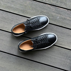 Leather Mens Casual Shoes Breathable Comfortable Sports Sneakers Flat Heel round Toe Rubber Outsole Spring Autumn Season