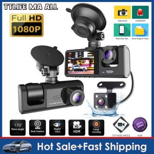 🔥Fast Delivery🔥3 Channel Dash Cam for Car Camera Video Recorder Dashcam DVRs Black Box Dual Lens DVR with Rear View Camera 24H Parking Monitor
