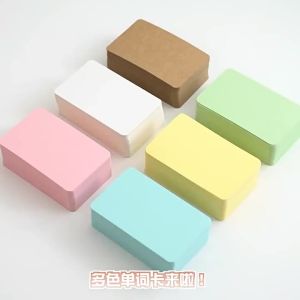 100pcs DIY Color Kraft Paper Card Word Card Postcard Gift Greeting Invitation Card Retro Double Sided Note Message Card