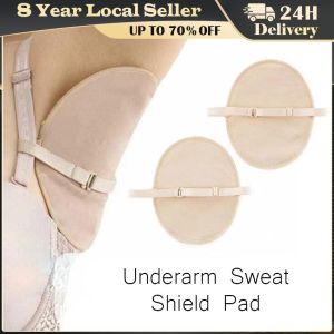 1 Pair Underarm Sweat Shield Pad Washable Armpit Absorbing Sweat Guards Strap Antiperspirant Underarm Sweat Pads Anti Perspiration Patch Underarm Pads Reusable Adjusted Breathable Cotton Armpit Sweat Strap Pads for Women Men Cotton Underarm Pads Underarm