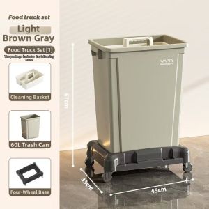 Waste Collection Cart Large Capacity Portable Kitchen Commercial