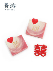 Wedding Soap Pair Handmade Red Face Wash Traditional Chinese Style Bride Grooming Supplies Soap Holder for Household Use