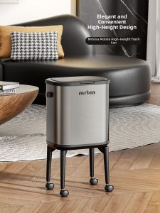 MR.Bin | Large Capacity Kitchen Trash Can with Lid and Wheels
