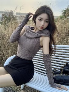 Áo Thun Ngắn Tay Gợi Cảm Dành Cho Nữ Có Lỗ Thiết Kế Có Mũ Vỏ Bọc Tay Áo Thời Trang Hot Bé Gái Áo Dành Cho Mùa Hè Hàng Mới Về