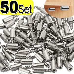 50/12 Set Cross Self-tapping Screw with Rubber Sleeve Wardrobe Cabinet Partition Support Glass Laminate Hard Nonslip Hardware