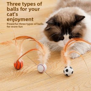 Entertaining and Teething Cat Toy with Feather