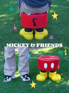 Creative Home Decor Mickey Small Stool Cute Minimalist Stool Sitting Display Item Cartoon Character Resin Material Living Room Decor