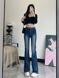 กางเกงยีนส์ทรงหลวมเอวต่ำ ทรงขากระบอกเล็ก ทรงสลิมฟิต กางเกงยีนส์ทรงยาวสำหรับผู้หญิง ฤดูใบไม้ผลิและฤดูใบไม้ร่วง