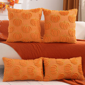 1 PC Halloween Decoration Throw Pillow Cover Pumpkin Quilting Plush Autumn Thanksgiving Harvest Home Decoration For Living Roo