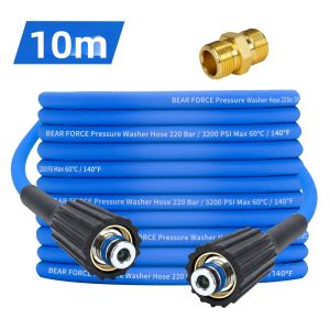 BEAR FORCE | Ống Rửa Áp Lực Cao Siêu Mềm Dẻo 220Bar Chống Xoắn 1/4 X 10M Với Đầu Nối Đồng Thau M22-14/15mm Súng Phun Nước Hợp Kim Dùng Cho Rửa Xe