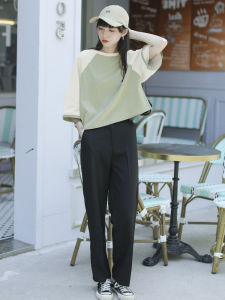 Summer 2025 Loose mid Sleeve T-Shirt Womens Short Cotton Youth Patchwork Color Block Doll Shirt Korean Style Spring Commute