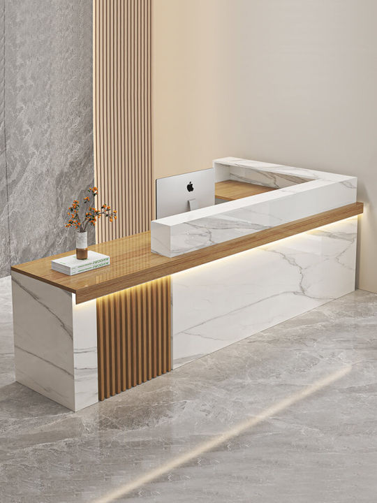 Modern Minimalist Chinese Style Reception Counter for Beauty Salon Shop Small Size Company Front Desk Barista Station