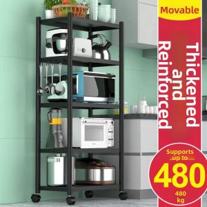 Black Lacquer Multi-level Kitchen Storage Rack Stainless Steel