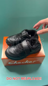 *SG Seller* Checker 1640P Vel-cro School Shoes Black