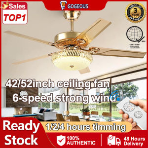 GOGEOUS crystal ceiling fan with light modern 42inch ceiling fan with led light 3 colors light 6 Speeds Wind ceilings fan dc motor silent ceiling fan light smart ceiling lights with fan with remote for living room dining bedroom
